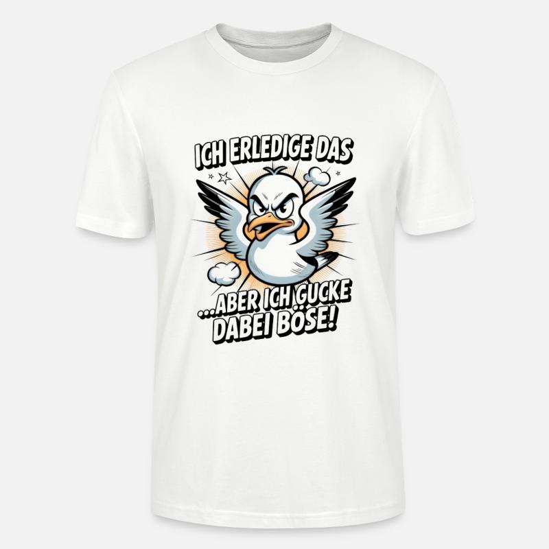 Ich erledige das  Möwe Witziger Vogel - Stanley/Stella Unisex Bio-T-Shirt CRAFTER - Weiß