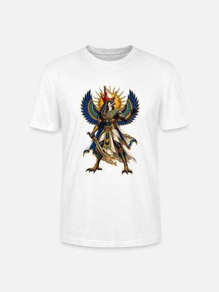 Horus Krieger mit Sonnenstern - Stanley/Stella Unisex Bio-T-Shirt CRAFTER - Weiß