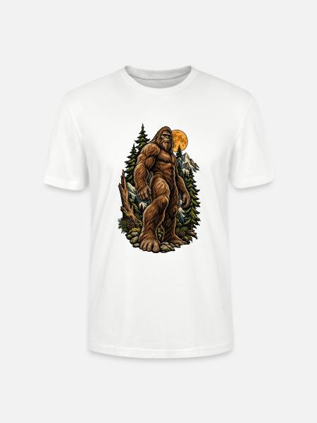 Bigfoot im Mondlichtwald - Stanley/Stella Unisex Bio-T-Shirt CRAFTER - Weiß