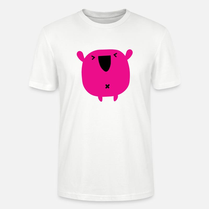 rosa Monster - Stanley/Stella Unisex Bio-T-Shirt CRAFTER - Weiß