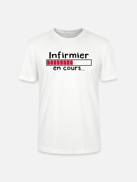 infirmier en cours - T-shirt bio CRAFTER Stanley Stella Unisexe - blanc