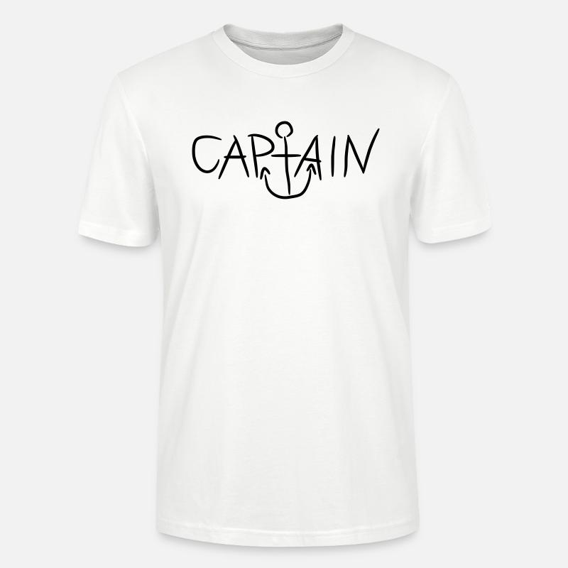 Captain Comic Anker Logo - Stanley/Stella CRAFTER Unisex Organic T-Shirt - white