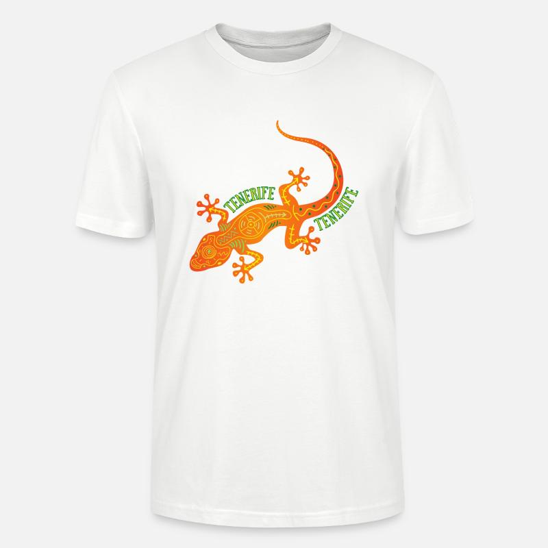 Teneriffa mit Gecko / Eidechse - Stanley/Stella Unisex Bio-T-Shirt CRAFTER - Weiß