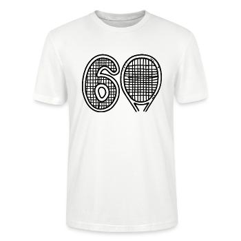 Tennis - Happy Birthday 60 - Stanley/Stella CRAFTER Unisex Organic T-Shirt - white - Front - Alina (178cm) & Michal (187cm)