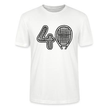 Tennis - Happy Birthday 40 - Stanley/Stella Unisex Bio-T-Shirt CRAFTER - Weiß - Vorne - Alina (178cm) & Michal (187cm)