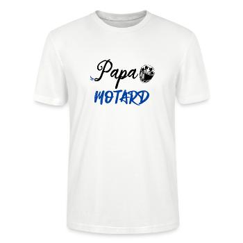 Papa motard idée cadeau moto fête des pères bikeur - T-shirt bio CRAFTER Stanley Stella Unisexe - blanc - Devant - Alina (178cm) & Michal (187cm)
