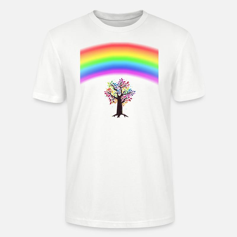 Rainbow Tree - Stanley/Stella Unisex Bio-T-Shirt CRAFTER - Weiß