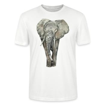 elephant - Stanley/Stella CRAFTER Unisex Organic T-Shirt - white - Front - Alina (178cm) & Michal (187cm)