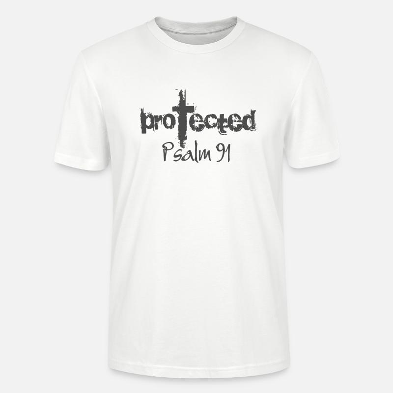 Dessin chrétien protégé Psaume 91 - T-shirt bio CRAFTER Stanley Stella Unisexe - blanc