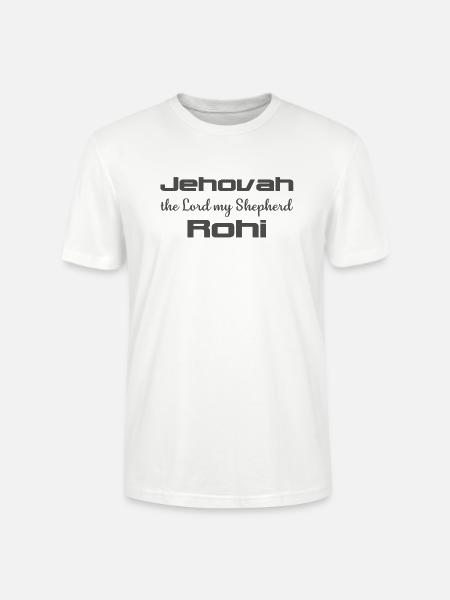 Kristillinen muotoilu Jehova Rohi Psalmi 23 - Stanley/Stella CRAFTER unisex luomu-t-paita - valkoinen