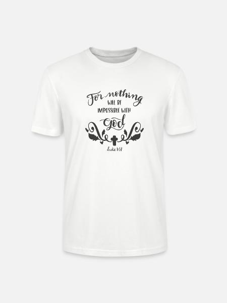 Christian Design For intet vil være umuligt - Stanley Stella CRAFTER unisex økologisk-T-shirt - hvid