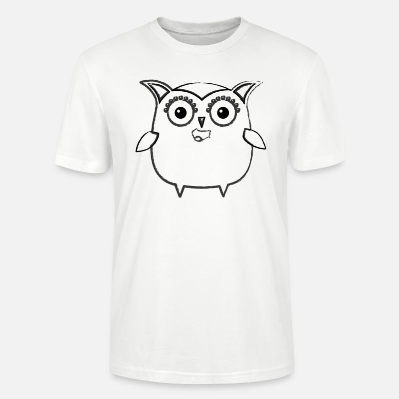 eule,zeichnung,bleistift,comic,schwarz - Stanley/Stella Unisex Bio-T-Shirt CRAFTER - Weiß