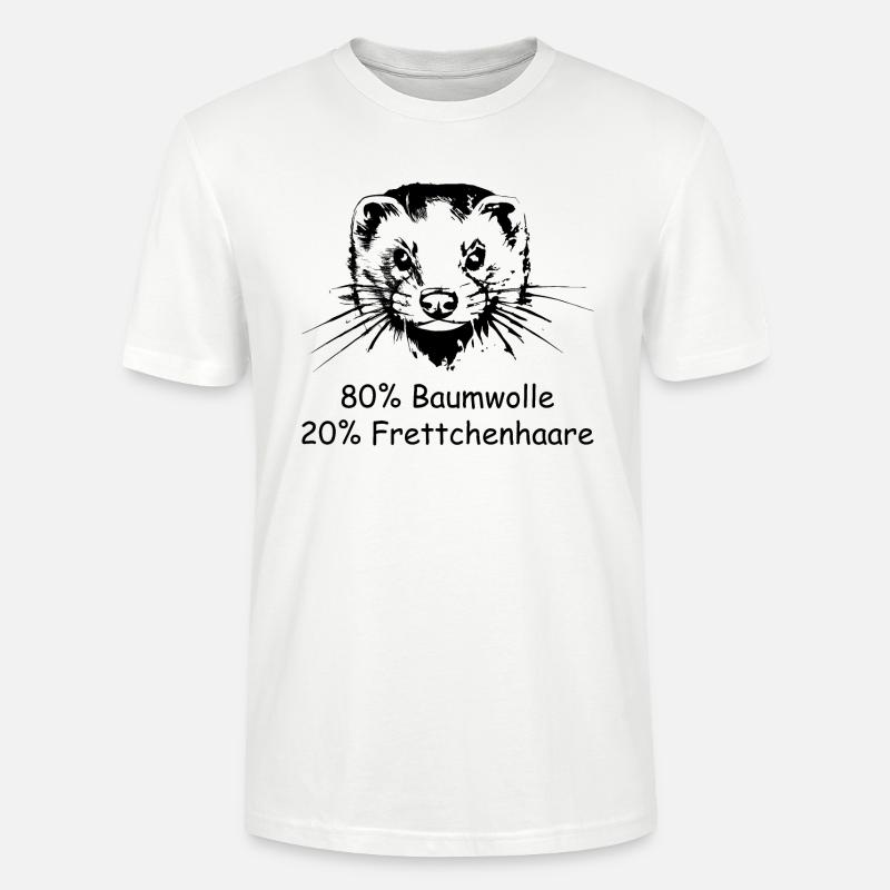 Frettchen 80% Baumwolle 20% Frettchenhaare - Stanley/Stella Unisex Bio-T-Shirt CRAFTER - Weiß