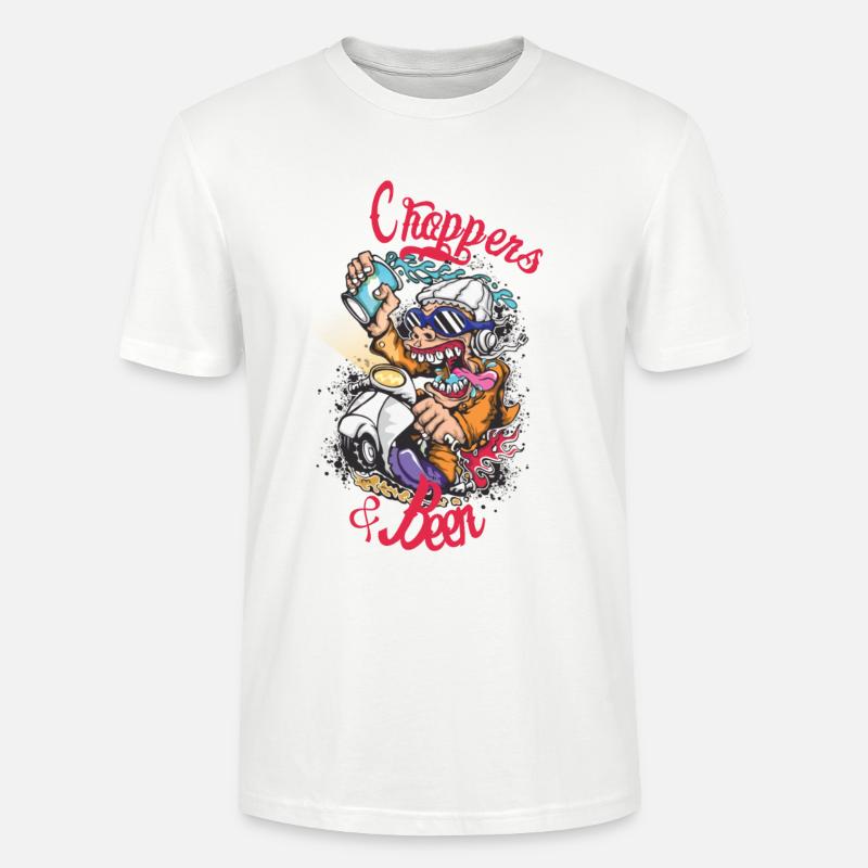 Les hélicos Équipe Scooter Singe - T-shirt bio CRAFTER Stanley Stella Unisexe - blanc