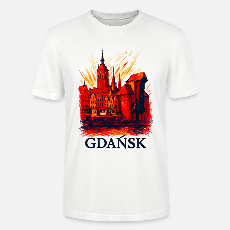 Danzig Gdańsk Stadtmotiv Silhouette Polen Geschenk - Stanley/Stella Unisex Bio-T-Shirt CRAFTER - Weiß