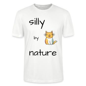 Silly Cat - Stanley/Stella CRAFTER Unisex Organic T-Shirt - white - Front - Alina (178cm) & Michal (187cm)