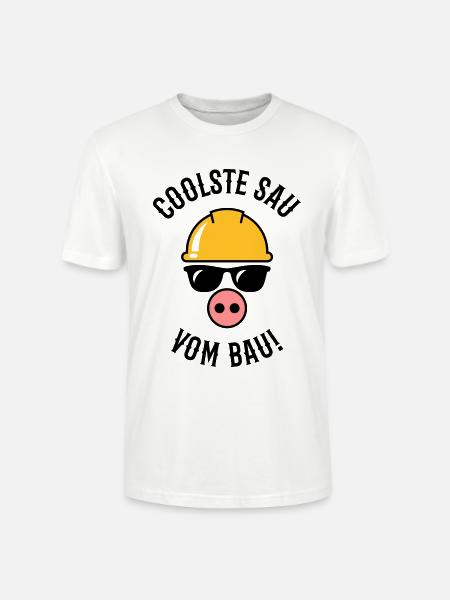 Coolste Sau Vom Bau! (Bauarbeiter / Handwerker) - Stanley/Stella Unisex Bio-T-Shirt CRAFTER - Weiß