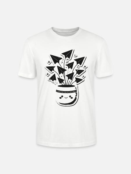 Topf voller Origami-Papierflieger - Stanley/Stella Unisex Bio-T-Shirt CRAFTER - Weiß