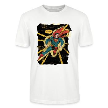 DC Comics Originals Superman Retro Cover - Stanley/Stella Unisex Bio-T-Shirt CRAFTER - Weiß - Vorne - Alina (178cm) & Michal (187cm)