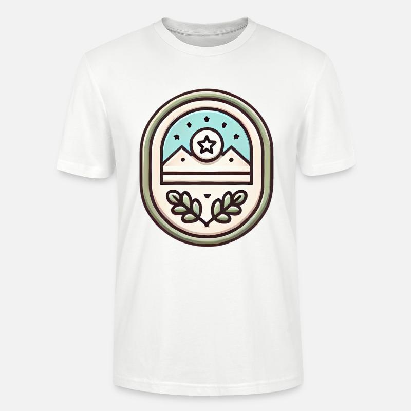 Einfache Abzeichen-Design-Soft-Illustration - Stanley/Stella Unisex Bio-T-Shirt CRAFTER - Weiß