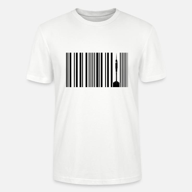 Dart Darts Player Darts "Dart-Barcode-Dartcode" - Stanley Stella CRAFTER unisex økologisk-T-shirt - hvid