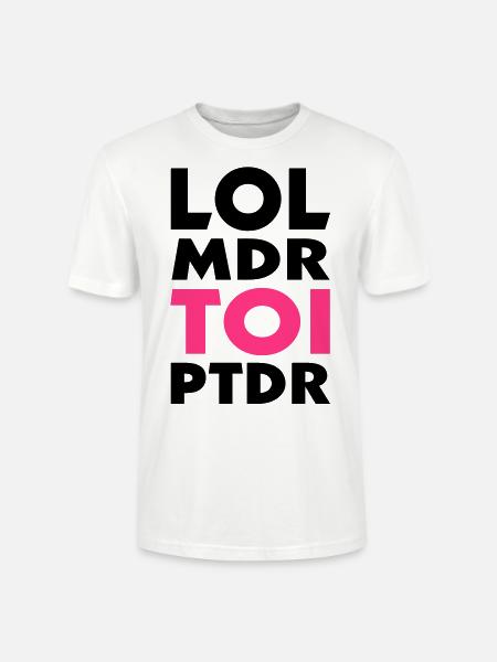 lol lol TOI ptdr (2c) - Stanley/Stella CRAFTER Unisex Organic T-Shirt - white