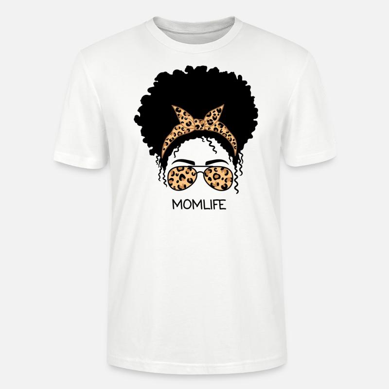 Afro Mama Leben Leopard - Stanley/Stella Unisex Bio-T-Shirt CRAFTER - Weiß