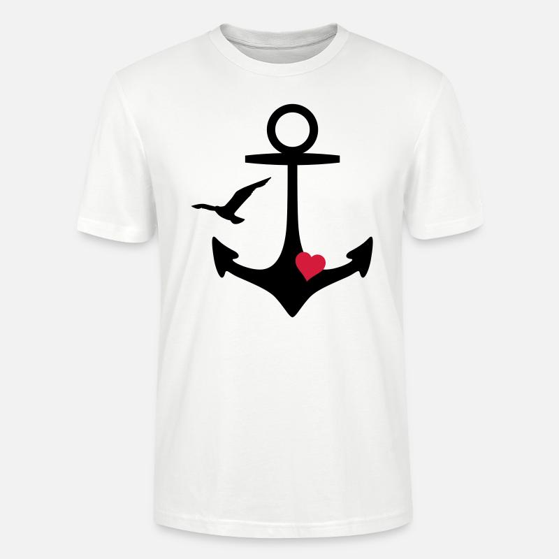 Anker Herz und Möwe - Stanley/Stella Unisex Bio-T-Shirt CRAFTER - Weiß