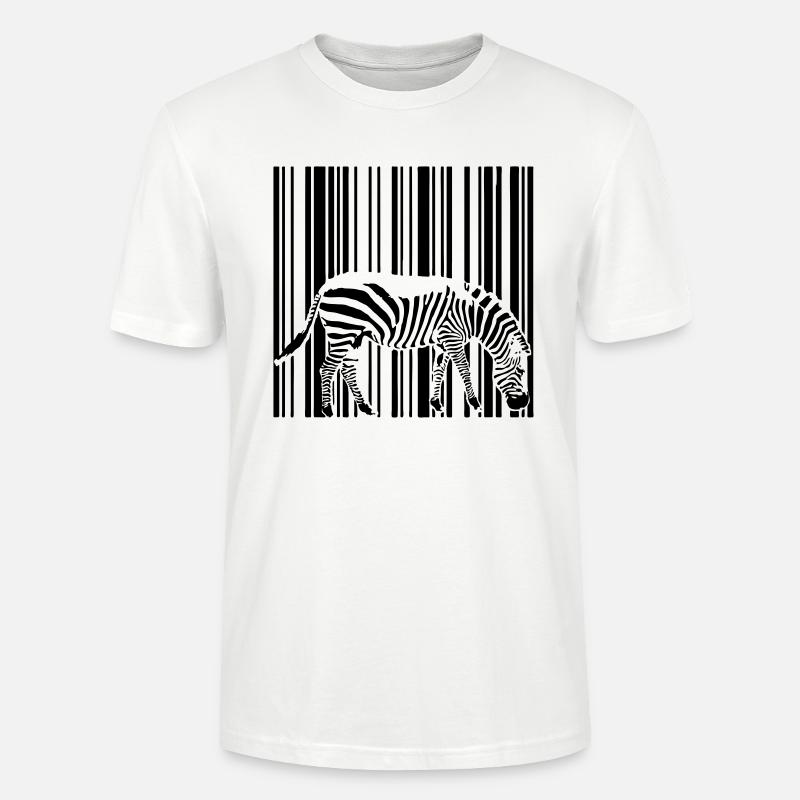 Barcode Zebra - Stanley/Stella CRAFTER Unisex Organic T-Shirt - white