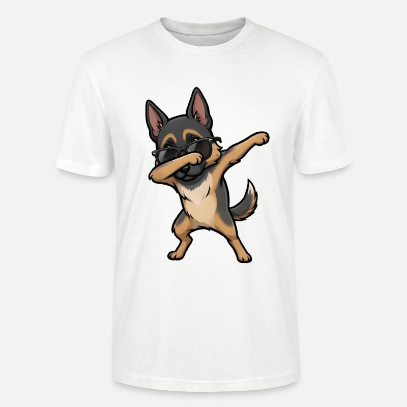 Dabbing Deutscher Schäferhund - Stanley/Stella Unisex Bio-T-Shirt CRAFTER - Weiß