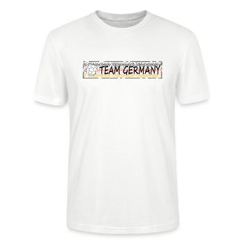 Team Germany Fussball - Stanley/Stella Unisex Bio-T-Shirt CRAFTER - Weiß - Vorne - Alina (178cm) & Michal (187cm)