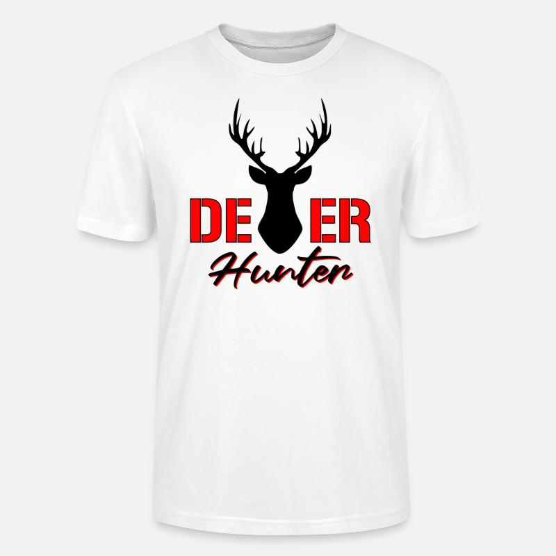 Cerf chasseur de cerfs - T-shirt bio CRAFTER Stanley Stella Unisexe - blanc
