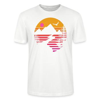 Berge River - Stanley/Stella CRAFTER Unisex Organic T-Shirt - white - Front - Alina (178cm) & Michal (187cm)