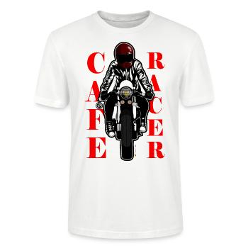 Cafe Racer - Stanley/Stella CRAFTER Unisex Organic T-Shirt - white - Front - Alina (178cm) & Michal (187cm)