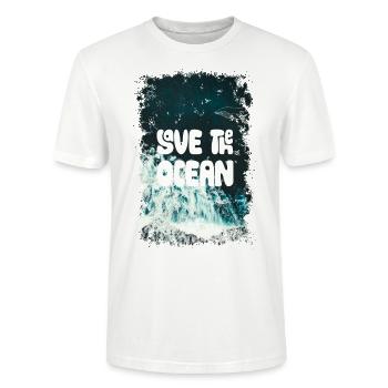 SAVE THE OCEAN - Stanley/Stella Unisex Bio-T-Shirt CRAFTER - Weiß - Vorne - Alina (178cm) & Michal (187cm)