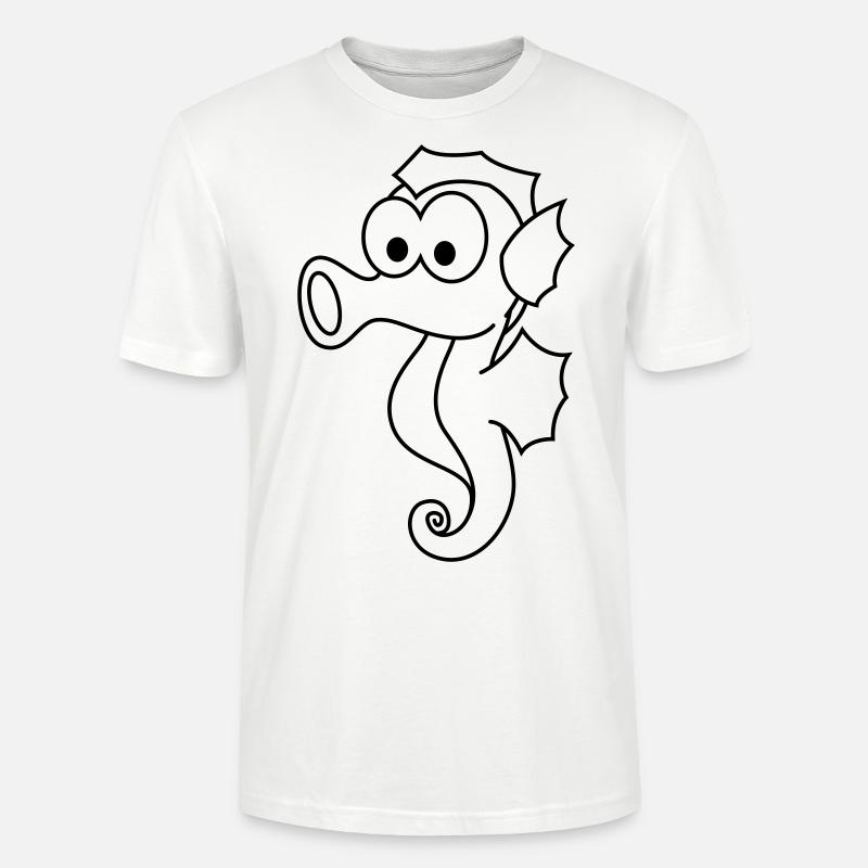 Seepferdchen Comic Tier - Stanley/Stella Unisex Bio-T-Shirt CRAFTER - Weiß