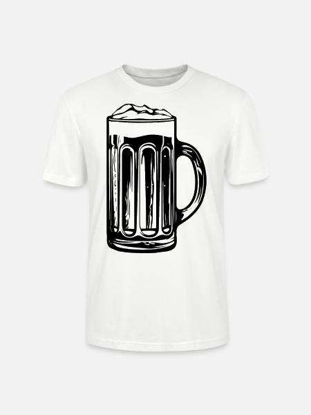 Bier Glas Symbol - Stanley/Stella Unisex Bio-T-Shirt CRAFTER - Weiß