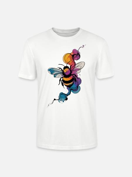 Aquarell-Biene – Künstlerisches Natur-Design - Stanley/Stella Unisex Bio-T-Shirt CRAFTER - Weiß