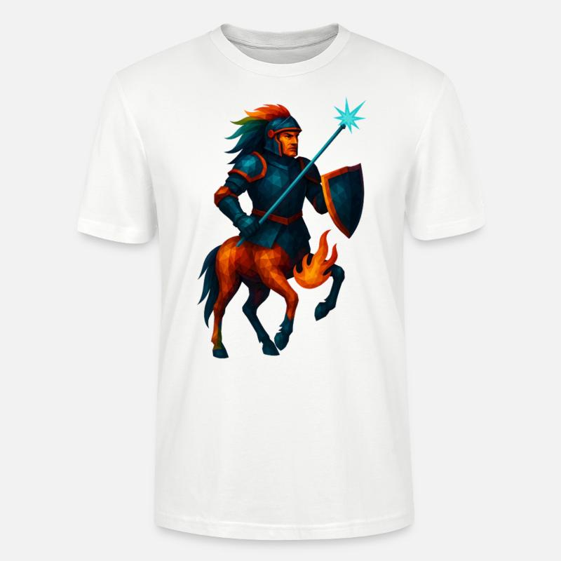 Animal de style WPAP - Centaure en armure avec lance laser - T-shirt bio CRAFTER Stanley Stella Unisexe - blanc
