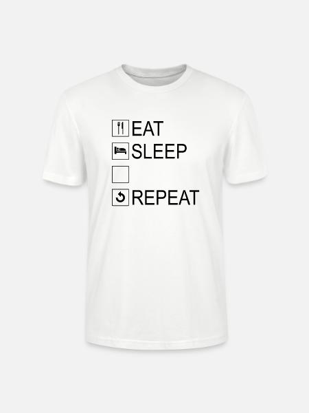 Eat Sleep Repeat Template - Stanley/Stella CRAFTER Unisex Organic T-Shirt - white