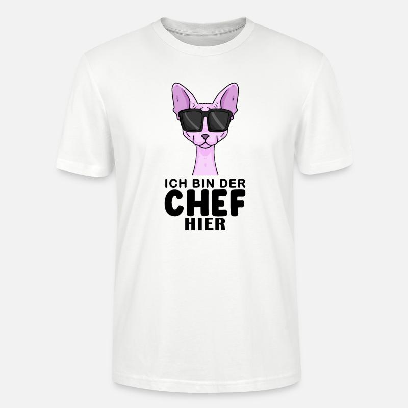Katze Sphynx Cool Chef - Stanley/Stella Unisex Bio-T-Shirt CRAFTER - Weiß