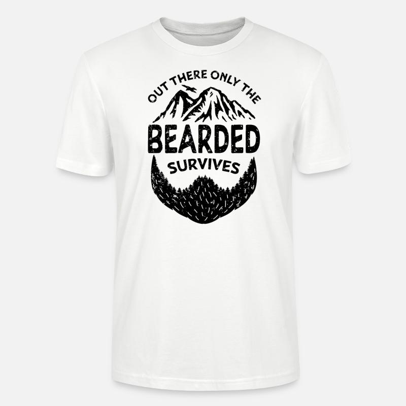 Là-bas, seul le barbu survit - T-shirt bio CRAFTER Stanley Stella Unisexe - blanc