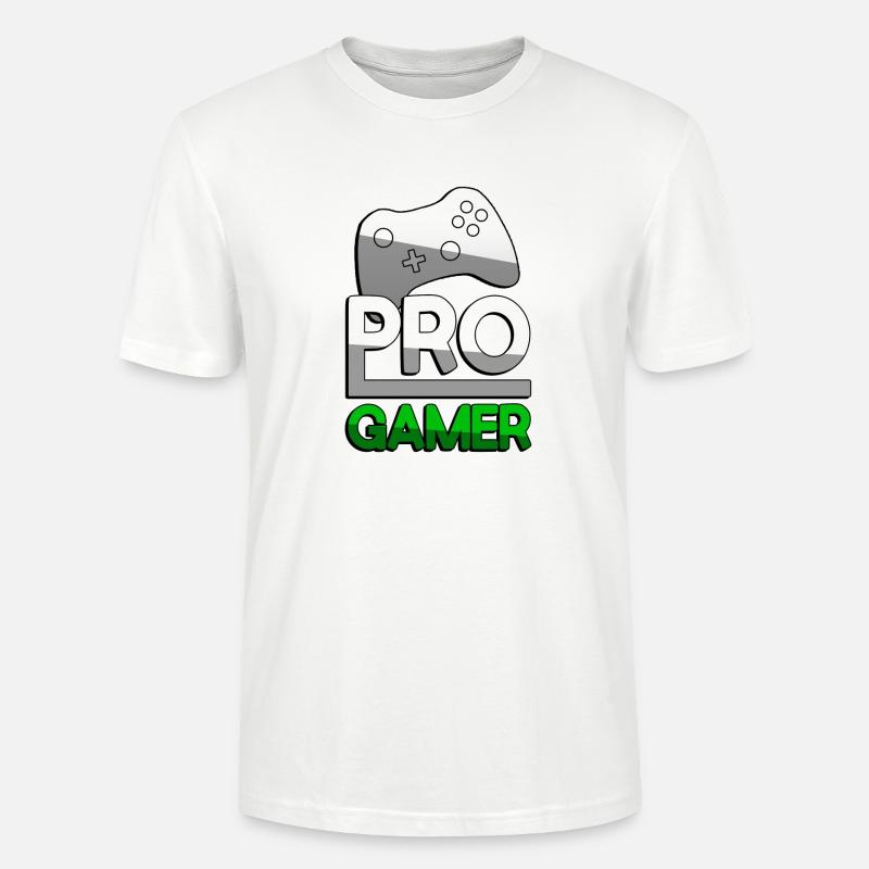PRO GAMER (Grün) + Controller - Gaming - Stanley/Stella Unisex Bio-T-Shirt CRAFTER - Weiß