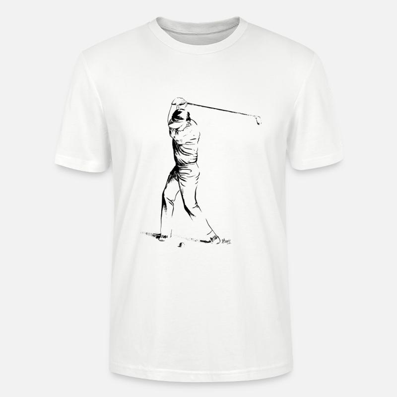 Bild eines Golfers während des Spiels - Stanley/Stella Unisex Bio-T-Shirt CRAFTER - Weiß