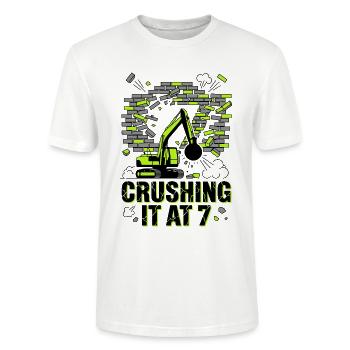 Crushing It At 7 Wrecking Ball - Stanley/Stella CRAFTER Unisex Organic T-Shirt - white - Front - Alina (178cm) & Michal (187cm)