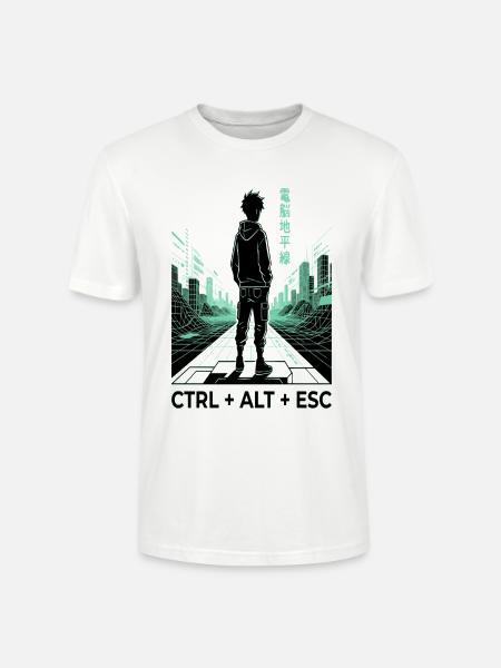 Neongrid Cyberpunk CTRL ALT ESC - Stanley/Stella Unisex Bio-T-Shirt CRAFTER - Weiß