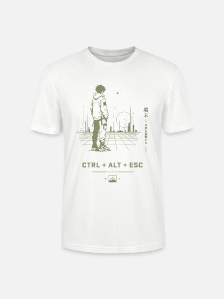 Ctrl Alt Esc Neon Stadt - Stanley/Stella Unisex Bio-T-Shirt CRAFTER - Weiß