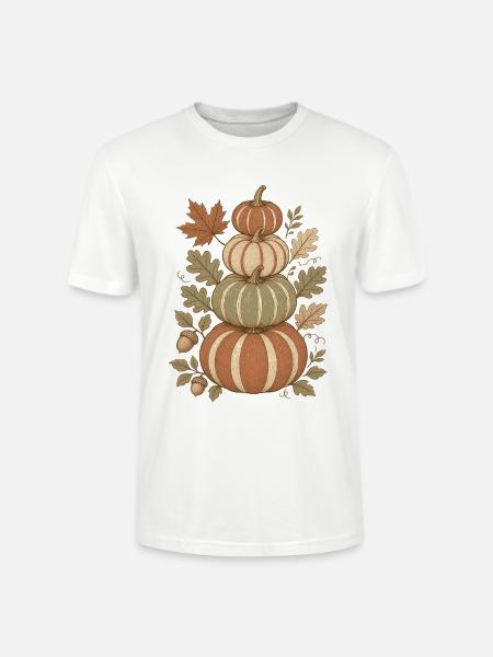 Herbstlicher Kürbisturm - Stanley/Stella Unisex Bio-T-Shirt CRAFTER - Weiß