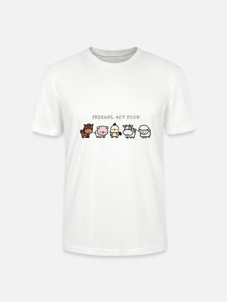 Friends, not food / Freunde kein Futter Vegetarier - Stanley/Stella Unisex Bio-T-Shirt CRAFTER - Weiß