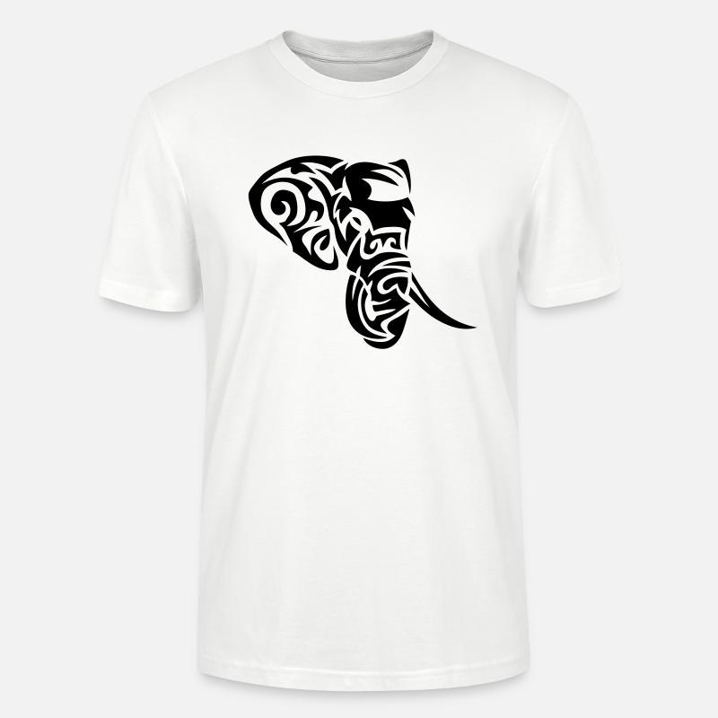Stammes-Elefant elefant 402 - Stanley/Stella Unisex Bio-T-Shirt CRAFTER - Weiß